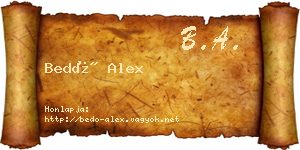 Bedő Alex névjegykártya